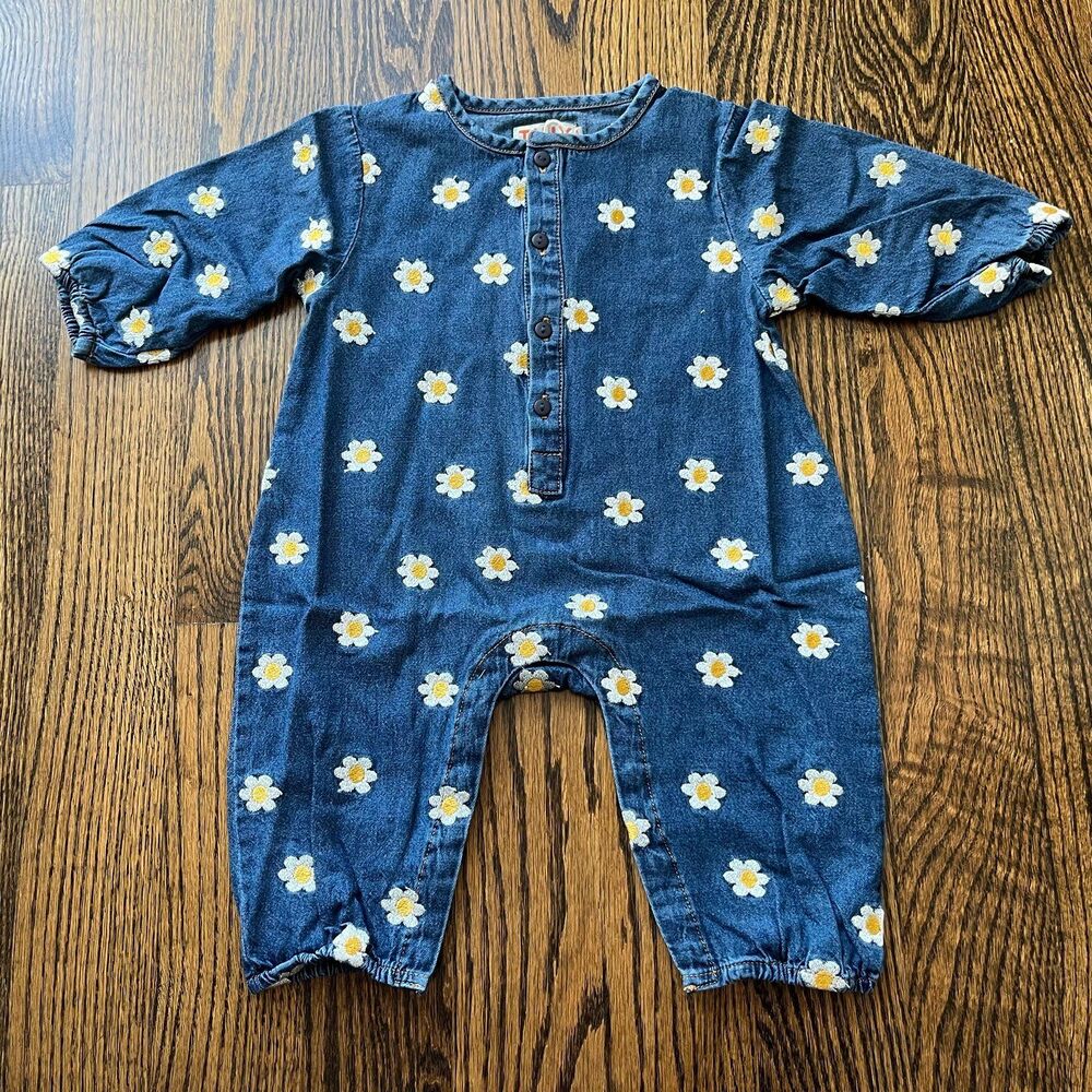 NWT - Tiny Cottons Daisy Denim One Piece (9M)